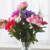 Factory Direct Craft Artificial Peony, Hydrangea and Mum Bush