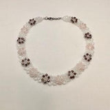 Shimmery crystal flower beaded necklace