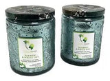CocoSoy Candles Bamboo & White Lily 3D Flower Painted Glass Jar Candles - 2 Pack