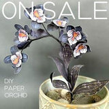 Paper Orchid in black and Pink - printable templates + assembly instructions, Orchid Cricut files, Flower killer fun gift idea