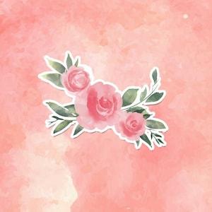 Rose flowers vinyl sticker - flower bouquet sticker perfect to decorate laptops, phones, planners, notebooks, water bottles