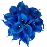 USA SELLER Pacific Blue Real Touch 18 pcs Artificial PU Calla lily flowers 14 inches
