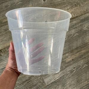 9??? large round ultra clear orchid pot, Clear plastic pot, Plastic flower pot for orchids, Clear pot for large tropicals, Aroid nursery pot