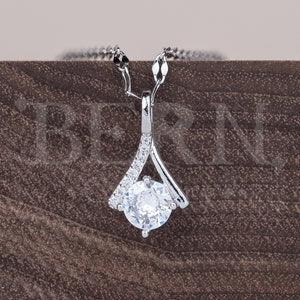 Diamond Bypass Pendant ? Lucky ? Gift for her ? Boho ? Diamond ? Statement necklace ? Silver necklace ? Minimalist necklace ? Princess