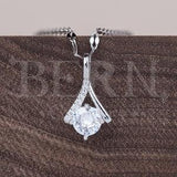Diamond Bypass Pendant ? Lucky ? Gift for her ? Boho ? Diamond ? Statement necklace ? Silver necklace ? Minimalist necklace ? Princess