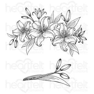 Heartfelt Creations Stamps ~ GARDEN LILY BOUQUET & BUDS ~ HCPC31013