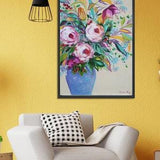 Abstract art flower handmade Roses oil bouquet Original art Roses oil bouquet Acrylic roses wall art Joyful painting Roses oil on canvas