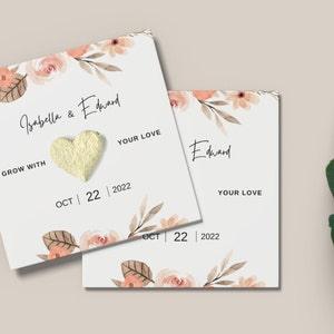 Bulk Plantable Wedding Favors, Flower Seed Paper, Eco Friendly Wedding, Love Grows Cards, Let Love Grow