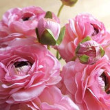Pink, Hot Pink and Green Ranunculus (FB0055-04) | artificial flower ¡§C flower crown ¡§C headpiece ¡§C pink wedding decoration ¡§C pink home decor