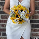 Lavender and sunflower bride bouquet Lavender wedding Purple bouquets