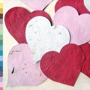 10+ Large Flower Seed Paper Hearts