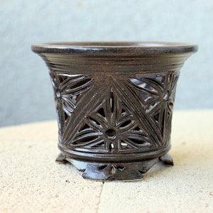 Neofinetia pot Brown pot Orchid pot for Orchid planter for Flower pot Ceramic plant pot Orchid pots Tall pot ceramic Gift for grandmother