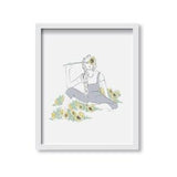 Sunflower's - Fashion Illustration Print, Fine Art, Wall Art Print, Poster Illustration, Decor, Sunflowers, Garden Patch, Nature