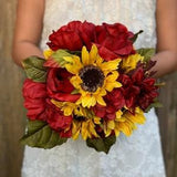 Burgundy and sunflowers bouquet Fall wedding Fall bride Fall in love wedding Sunflower bouquet Bride bouquets Bridesmaids bouquet
