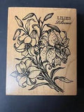Lilies Liliaceae Wood Rubber Stamp PSX K-1276 Flowers Floral