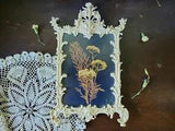 Art Nouveau Ornate Framed Glass Botanical Dried Pressed Flower Art. C-318