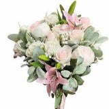 Real touch latex artificial bouquet, faux bouquet, real touch bouquet, pink rose bouquet, eucalyptus bouquet, realistic bouquet,high quality