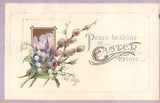 1923 Art Deco Easter PC-Church Scene by Lily of the Valley & Pussy Willows-603 C