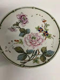 Vintage Nippon Hand Painted Enameled Pink Peony Flowers 7" Plate