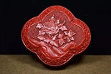 Antique Vintage Chinese Lacquerware Exquisite Peony Flower Jewelry Box Storage