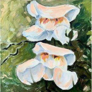 Orchid Painting Flowers Original Art White Orchid Artwork Floral Oil Painting 20 by 20 inches by Alexandra Jagoda