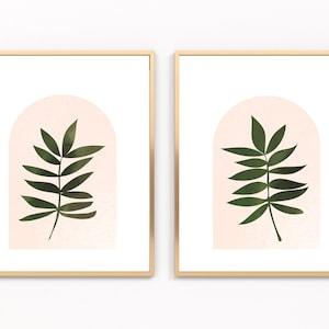 Set of green leaves art print, home decor, wall art, home decor, plant art print, botanical print