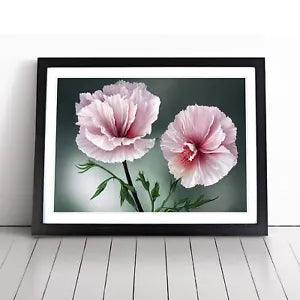 Timeless Carnation Flowers Framed Wall Art Poster Print Home Decor Picture Large