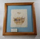 Vintage 1994 SIGNED Art Dried Pressed Flowers Natural Leaf Framed Picture