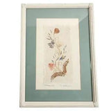 VTG Dried "Wildflowers" Framed Handmade Paper Madagascar Signed ?11"x15"