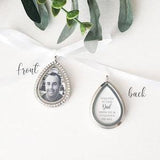 DIY Silver, Gold OR Rose Gold Tear Drop / Teardrop Blank Rhinestone Wedding Bouquet Photo Memory Charm Bridal Party Gift Keepsake Momento