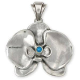 Orchid Jewelry Sterling Silver Orchid Pendant Handmade Flower Jewelry OR4-SP