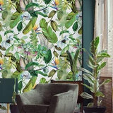 Watercolor magnolia, succulent, vanilla orchid, banana leaves wallpaper, self adhesive, floral wall mural,temporary peel and stick,removable