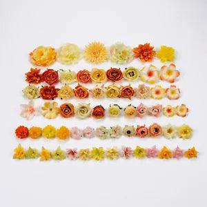 Yellow Artificial Silk Flower Head Combo  DIY Hairclip Corsage Decor Accessory