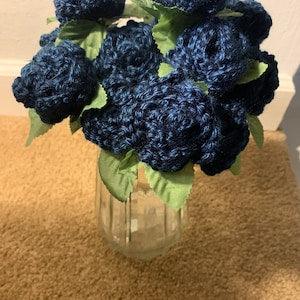 Crochet Blue Rose | Crochet Rose Bouquet | Blue Handmade Rose | Blue flowers bouquet | Handmade Rose Flower | Crochet flowers | Blue Flowers