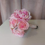 Wedding Bouquet Artificial Bridal Bouquet For Bridesmaid Wedding Centerpiece Floral Pink Rose Bouquet Faux Peony Gift For Her