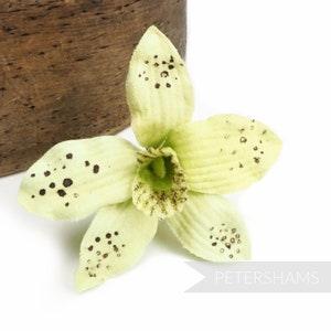 Petite Suede Finish 'Christina' Wired Orchid Hat Mount for Millinery - Citrus