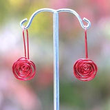 Red Rose Earrings| Eco Friendly Bouquet | Floral Everyday Earrings | Sustainable Roses Gift | Sustainable Gardender Gift | Stocking Stuffer