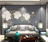 3D White Peony Flower 8247NA Wallpaper Wall Mural Removable Self-adhesive Fay
