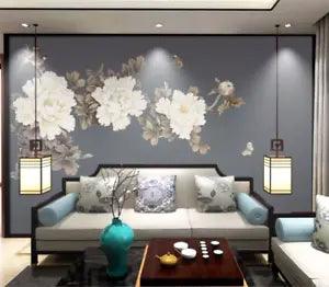 3D Peony Flower ZHUA13947 Wallpaper Wall Murals Removable Self-adhesive Amy