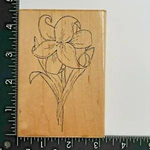 JRL Design Easter Lily Flower U185 Wood Mounted Rubber Stamp