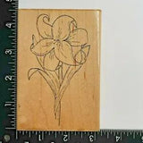 JRL Design Easter Lily Flower U185 Wood Mounted Rubber Stamp