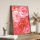 Pink Roses Print Roses Watercolor Painting Pink Bouquet Poster Modern Farmhouse Decor by FrolovArt