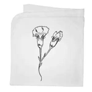'Carnation Flowers' Cotton Baby Blanket / Shawl (BY00005055)