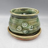 Orchid Catus Succulent Pottery Vase Handmade Wheel Thrown Hand Carved Rustic Green Indoor Planter Farmhouse Decor Cabincore Cottagecore Gift