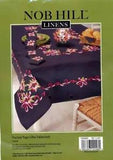 NEW NOB HILL EMBRIODERY FUCHSIA TIGER LILIES TABLECLOTH 50" X 50"