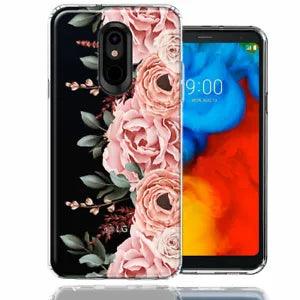 For LG K40 Blush Pink Peach Spring Flowers Peony Rose Case
