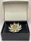 Vintage Signed Sarah Coventry Water Lily Brooch #6587 With Original Box