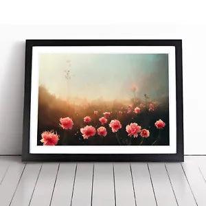 Pretty Carnation Flowers Framed Wall Art Poster Print Home Decor Picture Large