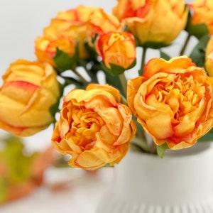 Dried Look Peonies | 10 Stems Cream Artificial Wedding | Home Decoration Gifts Decor Floral Flowers, High-Quality Realistic Arrangement Oran