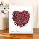 New ListingValentines Day Christmas Flower Shadow Box Gift, Engraved Warm Text Dry Roses